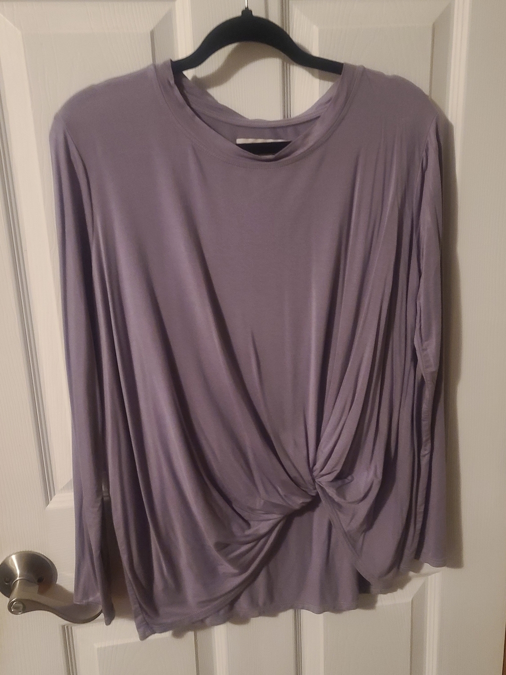 Jackson Rowe Lavender Twist-Front Long Sleeve Women’s Top